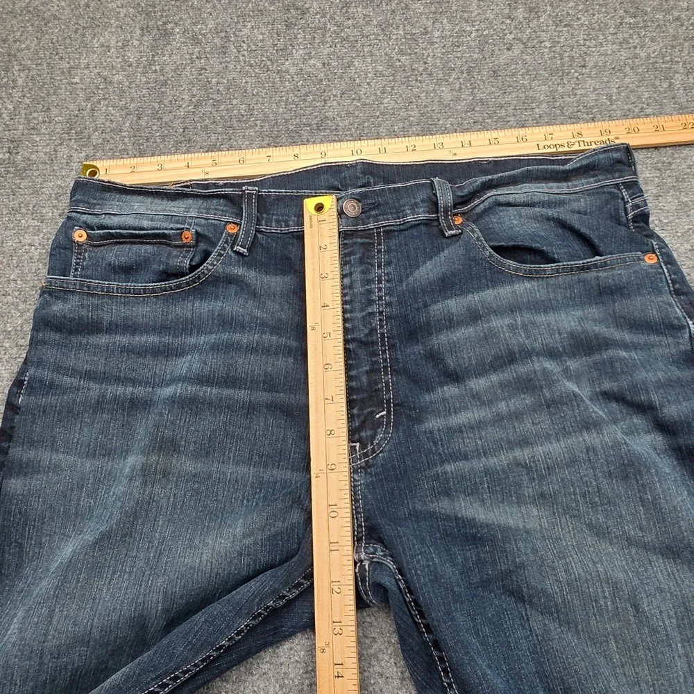 Levi's 559 Relaxed Straight Jeans Mens 38x30 Dark Wash Denim Blue‎ Stretch EUC